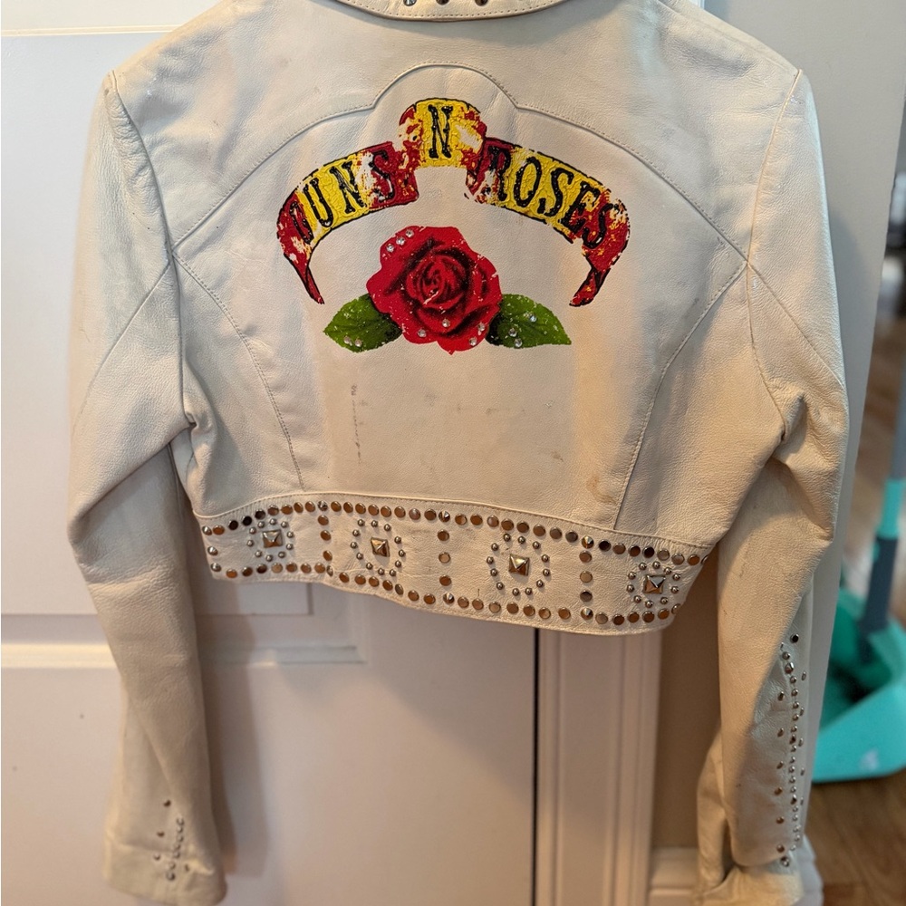 Vintage Wilsons Leather Guns N’ Roses Cropped Leather Jacket - Picture 2 of 3